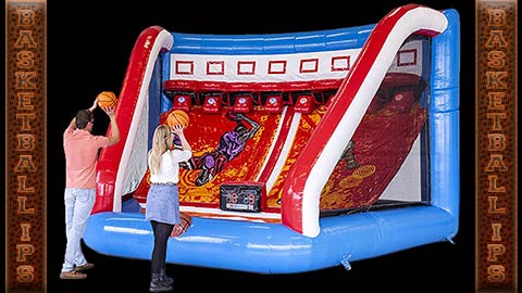 inflatable basketball game with electronic scoring