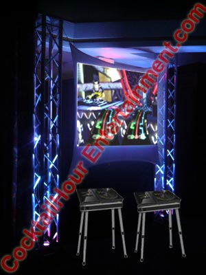 video game on big screen for party rental