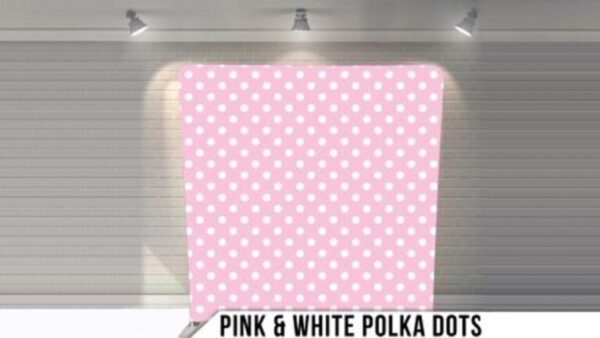 Pink White Pola Dot Backdrop for Photo Booth Rental