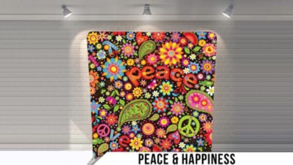 60's Peace & Happiness Backdrop for Photo Booth Rental