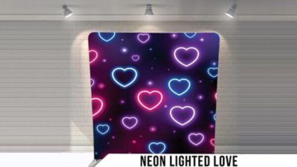 neon hearts Backdrop for Photo Booth Rental