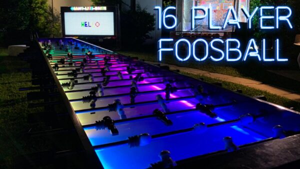 16 player LED foosball table party rental game