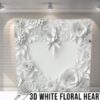 3D white floral hearts Backdrop for Photo Booth Rental