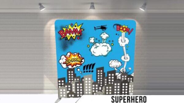 Super Hero Backdrop for Photo Booth Rental