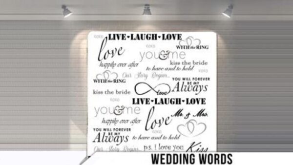 wedding words Backdrop for Photo Booth Rental