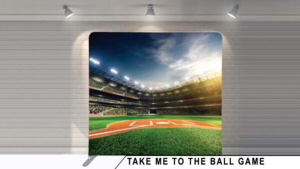 Baseball Take me out to the ballgame Backdrop for Photo Booth Rental