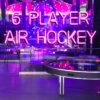 Six player air hockey party rental game