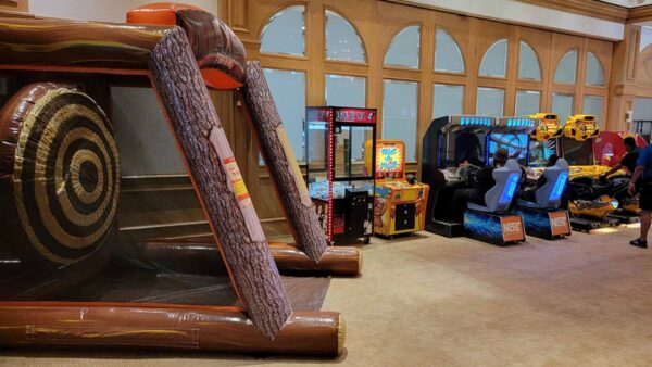 Axe Throw and Assorted Arcade Games Party Rental