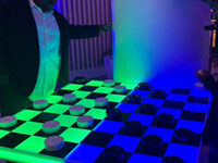 LED Checkers party rental game table button