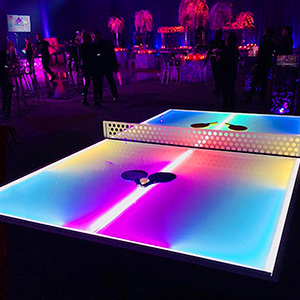LED 4-Player Ping Pong Party Game Rental Button