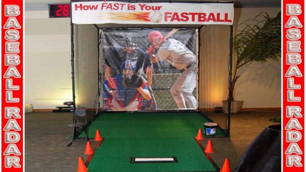 Baseball speed pitch radar cage party rental game