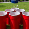 Giant Beer Pong party rental lawn game button