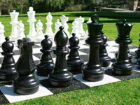 Giant Chess party rental game button