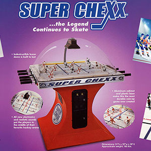 Super Chexx Bubble Dome Hockey Arcade Game Rental Button