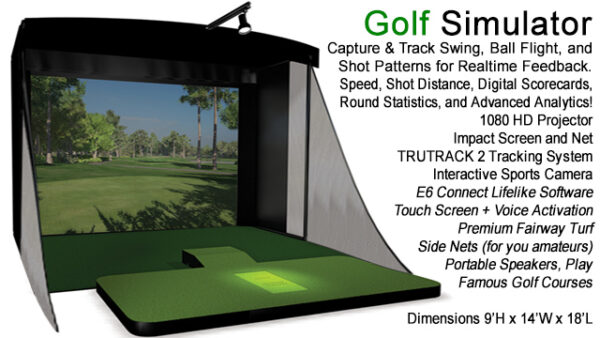 Golf Simulator Tracks Swing, Speed, Ball Flight, Distance, And More!
