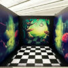 3d branded photo booth enclosure Alice in wonderland theme