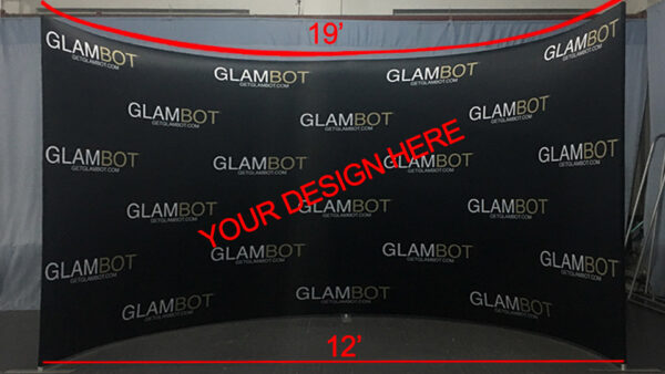 custom curved backdrop for photo booth