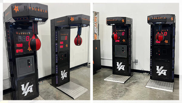 custom branded boxer boxing punching arcade game rental for party event in florida