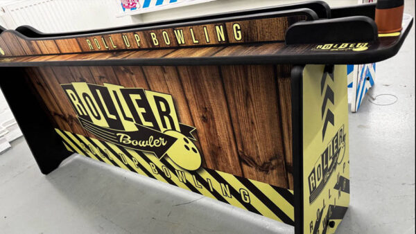 Branded Roller Bowler game rentals side view